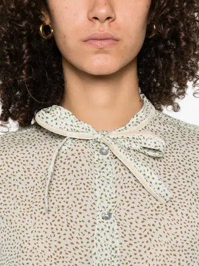 Forte Forte Les Petits Pois Shirt In Voile With Bow Detail In Neutral