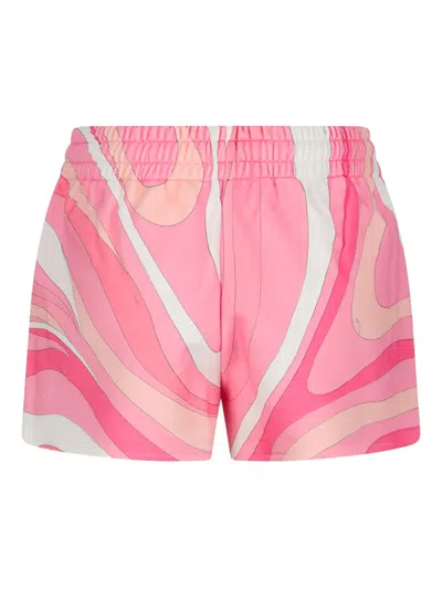 Pucci Swirl-print Shorts In Pink