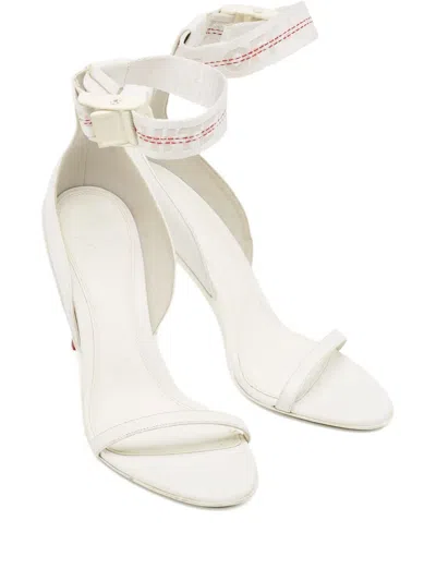 Pre-owned Off-white 100mm Leather Sandals In White