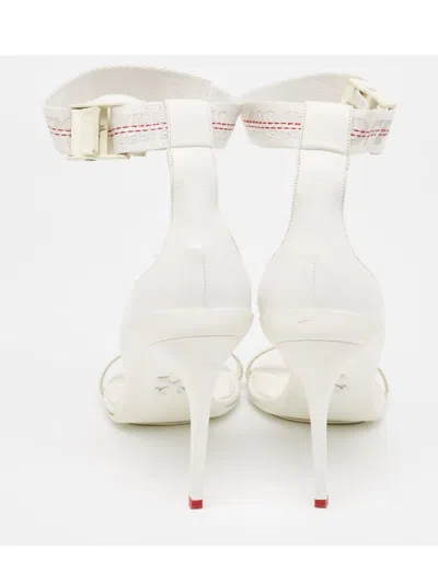 Pre-owned Off-white 100mm Leather Sandals In White