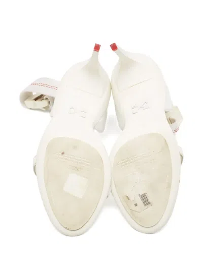 Pre-owned Off-white 100mm Leather Sandals In White