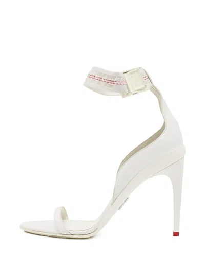 Pre-owned Off-white 100mm Leather Sandals In White