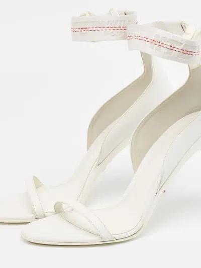 Pre-owned Off-white 100mm Leather Sandals In White