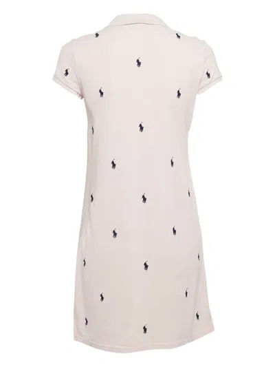 Pre-owned Polo Ralph Lauren Vintage Logo-print Cotton Dress In Pink