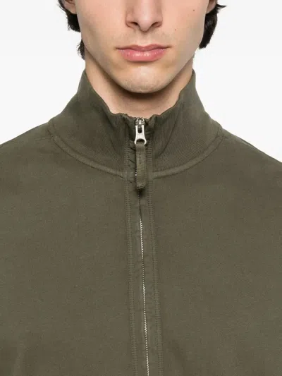 Stone Island 6100028 Half-zip Patch-logo Sweater In Green