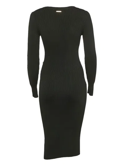 Pre-owned Michael Kors Vintage  Ribbed Long-sleeve Midi Dress