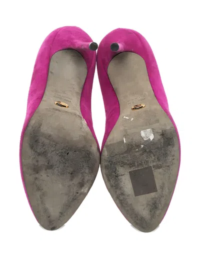 Pre-owned Sergio Rossi Vintage  110mm Cutout Suede Pumps In Pink