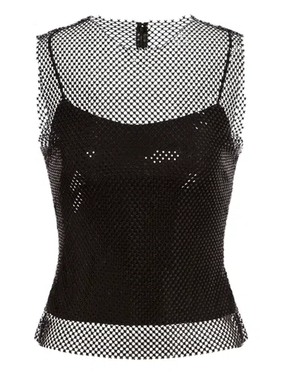 Alberta Ferretti Mesh Vest In Black