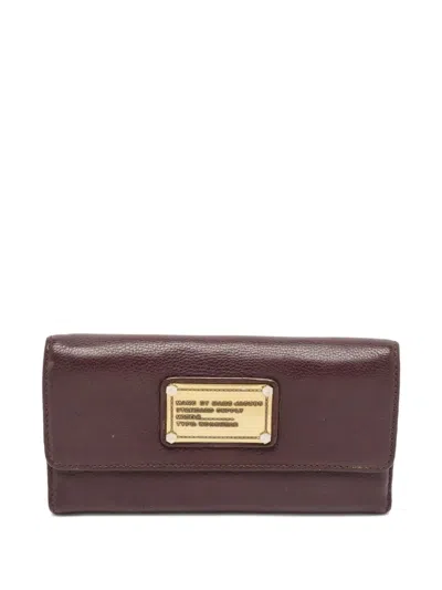 Pre-owned Marc Jacobs Vintage  Marc Leather Continental Wallet In Red