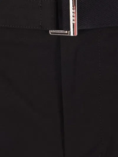 Sacai Twill Wide-leg Trousers In Black