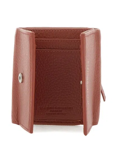 Gianni Chiarini Leather Zip-around Wallet In Red