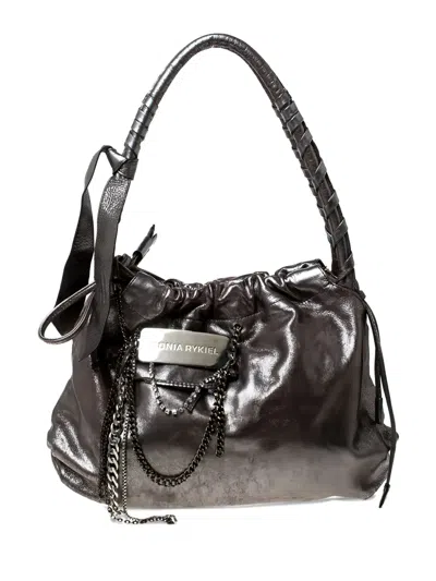 Pre-owned Sonia Rykiel Leather Chain-link Tote Bag In Brown