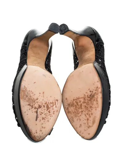 Pre-owned René Caovilla  115mm Lace Pumps In Black