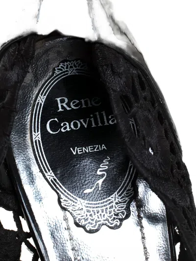 Pre-owned René Caovilla  115mm Lace Pumps In Black