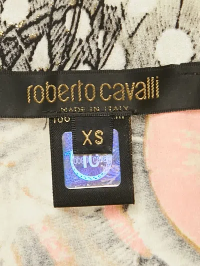 Pre-owned Roberto Cavalli  Mix-print Silk Top In Neutral