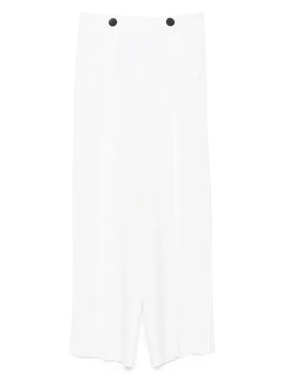 Giorgio Armani Button-fastening Silk Trousers In White