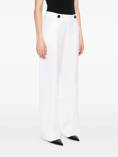 Giorgio Armani Button-fastening Silk Trousers In White