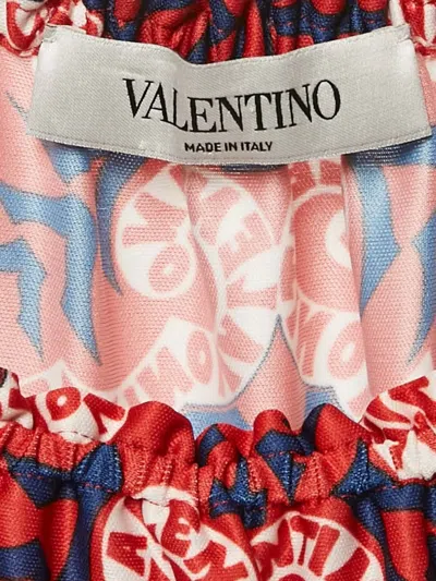 Pre-owned Valentino Patterned Pleated Midi Dress