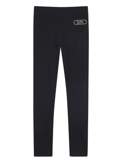 Michael Kors Logo-embellished Leggings In Black