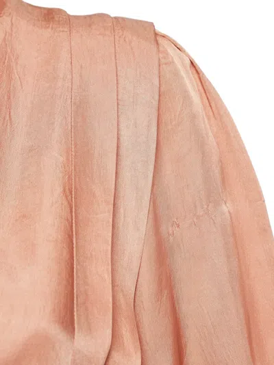 Pre-owned Sandro  Puff-sleeved Tiered Dress In Orange