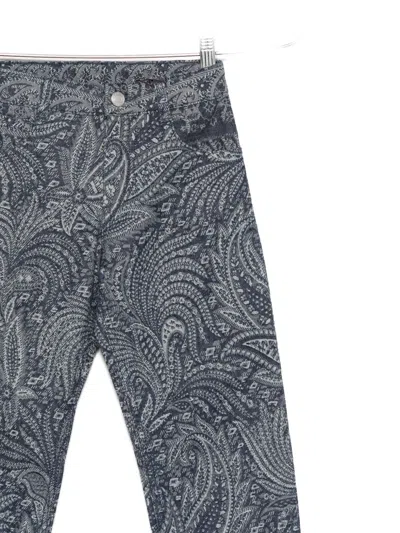 Etro Paisley Print Jeans In Blue