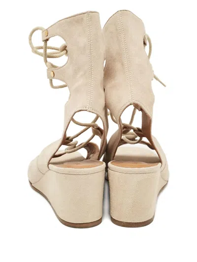 Pre-owned Chloé 2024 50mm Lace-up Wedge-heeled Sandals