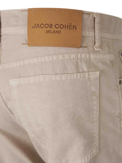 Jacob Cohen Herringbone-pattern Jeans In Neutral