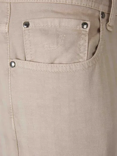 Jacob Cohen Herringbone-pattern Jeans In Neutral