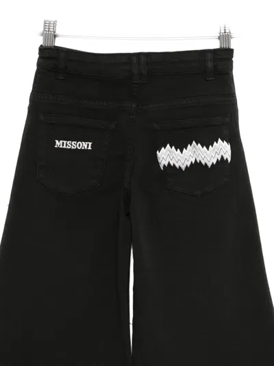 Missoni Zigzag-embroidered Trousers In Black