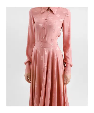 Dolce & Gabbana Logo-jacquard Shirt In Pink