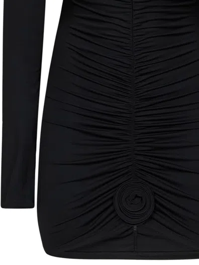 La Reveche Lillibet Draped Mini Dress In Black