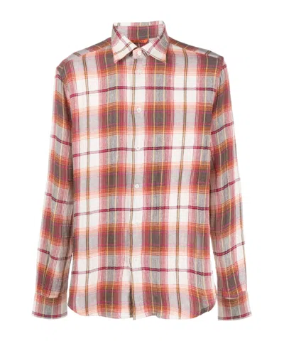 Barena Venezia Barena Check Print Cotton Blend Shirt In Red