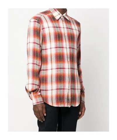 Barena Venezia Barena Check Print Cotton Blend Shirt In Red
