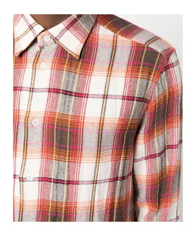 Barena Venezia Barena Check Print Cotton Blend Shirt In Red