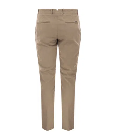 Peserico Men's Cotton And Silk Trousers In Brown