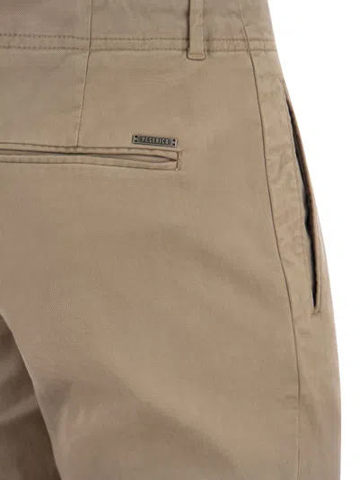 Peserico Men's Cotton And Silk Trousers In Brown