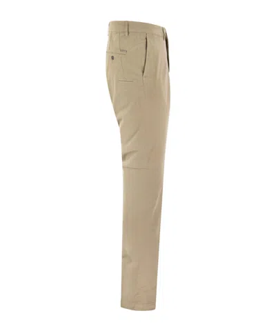 Peserico Men's Stretch Cotton Gabardine Chino Trousers In Brown