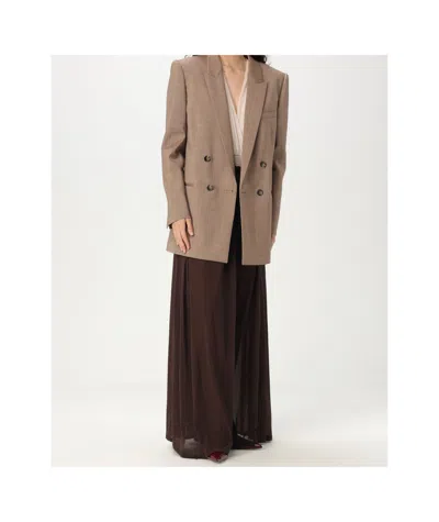 Philosophy Di Lorenzo Serafini Wide-leg Pants With Elastic Waistband In Brown