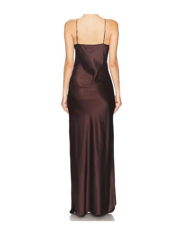Nili Lotan Cami Bias-cut Silk Gown In Brown
