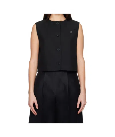 Loulou Studio Round-neck Vest In Black
