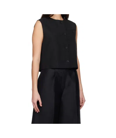 Loulou Studio Round-neck Vest In Black