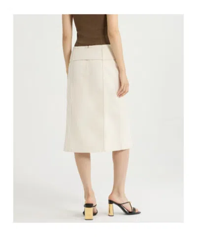 Patou Belted Midi Skirt In Neutral