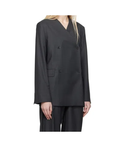 Loulou Studio Gray Altair Blazer In Black