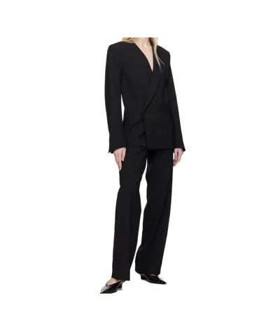 Loulou Studio Elastic Twill Blazer In Black