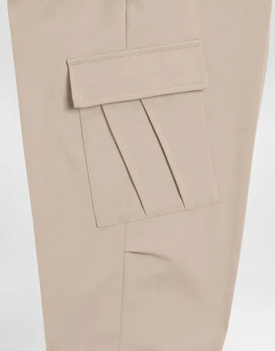 Dolce & Gabbana Logo-patch Casual Trousers In Neutral