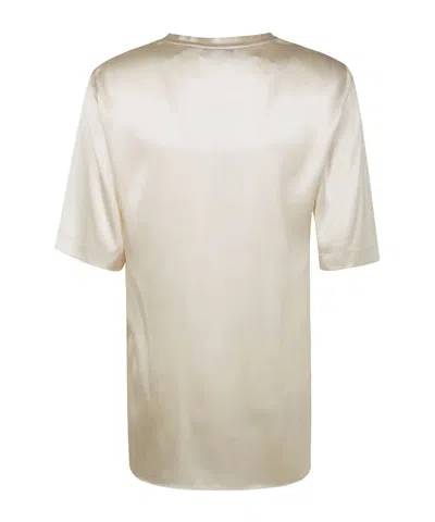 Antonelli V-neck Short Sleeve Top In Neutral