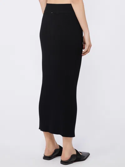 Sportmax Ribbed High Waist Midi Skirt With Slit In Brown