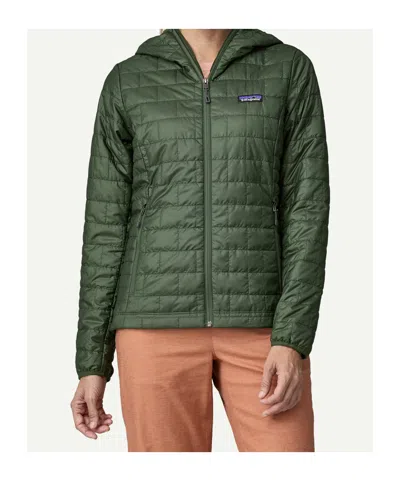 Patagonia Hooded Cotton Jacket In Green