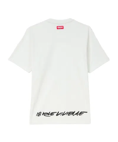 Kenzo Black Cotton T-shirt With Embroidered Tiger Logo In White
