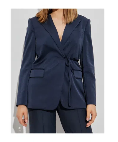 Theory Tie Waist Blazer.cru Clothing In Blue